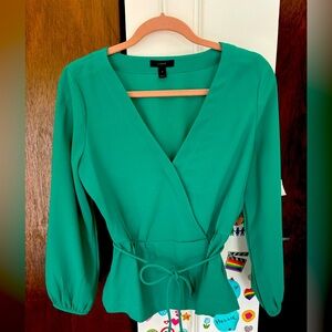 Green J. Crew Wrap Blouse